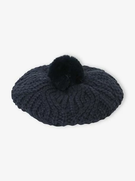 Béret Fille En Maille Torsadée Encre - Vertbaudet 2 Béret Fille En Maille Torsadée Encre - Vertbaudet – Image 2