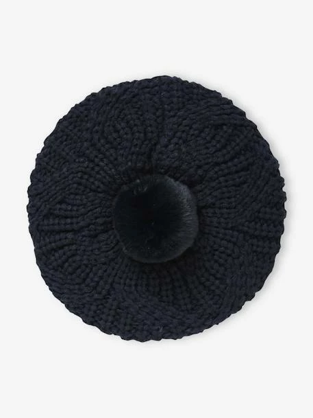 Béret Fille En Maille Torsadée Encre - Vertbaudet 3 Béret Fille En Maille Torsadée Encre - Vertbaudet – Image 3