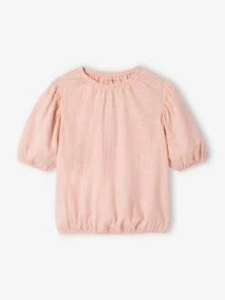 Blouse Pointelle Fille Rose Pâle - Vertbaudet