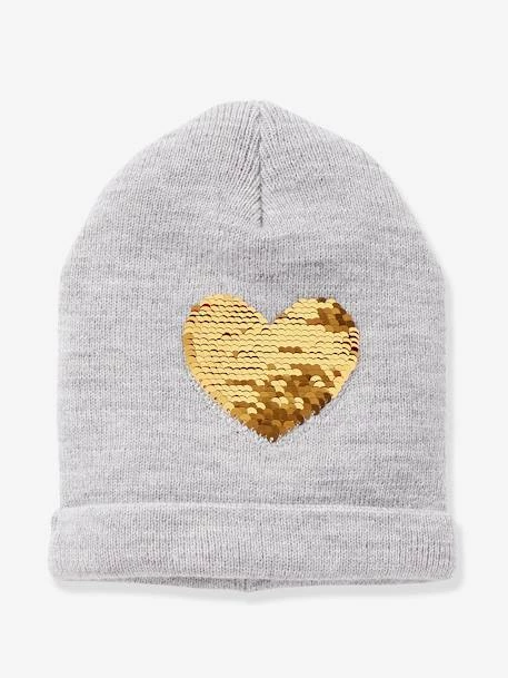 Bonnet à Sequins Réversibles Fille Gris Clair Chiné - Vertbaudet 2 Bonnet à Sequins Réversibles Fille Gris Clair Chiné - Vertbaudet – Image 2