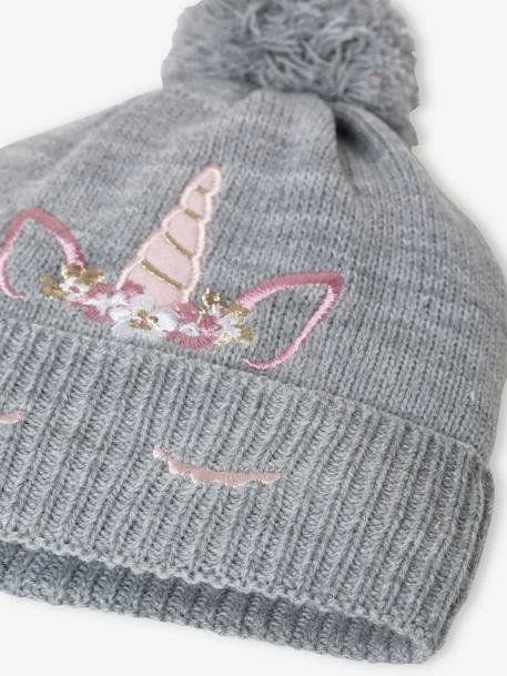Bonnet Brodé Licorne Fille En Maille Gris Chiné - Vertbaudet 2 Bonnet Brodé Licorne Fille En Maille Gris Chiné - Vertbaudet – Image 2