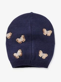 Alternative view of Bonnet Fille Papillons En Sequins Marine Grisé - Vertbaudet
