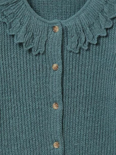 Cardigan Fille Col Fantaisie CYRILLUS Vert Fonce Uni - Cyrillus 3 Cardigan Fille Col Fantaisie CYRILLUS Vert Fonce Uni - Cyrillus – Image 3