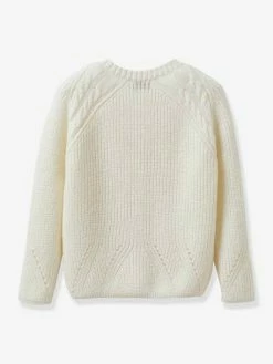 Alternative view of Cardigan Torsades Et Pointelle Fille CYRILLUS écru - Cyrillus