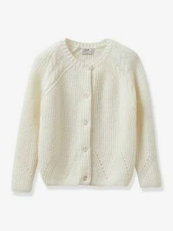 Cardigan Torsades Et Pointelle Fille CYRILLUS écru - Cyrillus