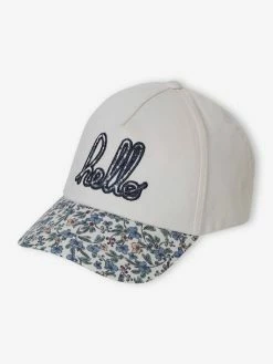 Casquette Fille Imprimée "hello" écru - Vertbaudet -cyrillus boutique casquette fille imprimee hello 2