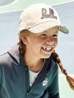 Casquette Fille Imprimée "hello" écru - Vertbaudet