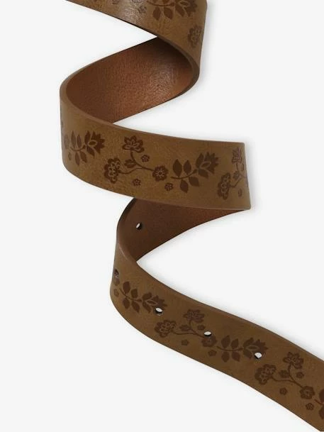 Ceinture à Fleurs Embossées Fille Brun - Vertbaudet 2 Ceinture à Fleurs Embossées Fille Brun - Vertbaudet – Image 2