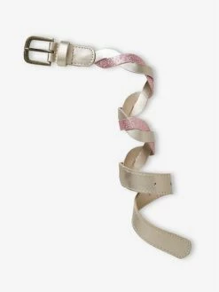 Ceinture Tressée Fille Beige Doré - Vertbaudet