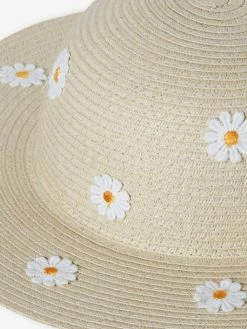 Alternative view of Chapeau Aspect Paille Avec Marguerites Fille Sable - Vertbaudet