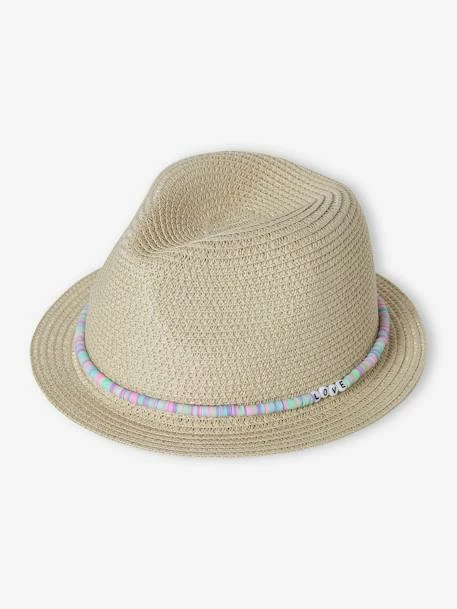 Chapeau Aspect Paille Avec Perles Fille Sable - Vertbaudet 1 Chapeau Aspect Paille Avec Perles Fille Sable - Vertbaudet