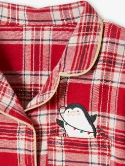 Chemise De Nuit En Flanelle Et Legging Noël Fille Carreaux Rouge - Vertbaudet -cyrillus boutique chemise de nuit en flanelle et legging noel fille 5
