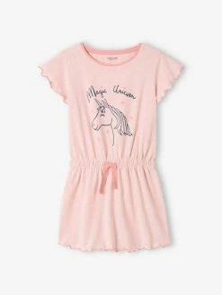 Chemise De Nuit Fille Licorne Rose Pâle - Vertbaudet