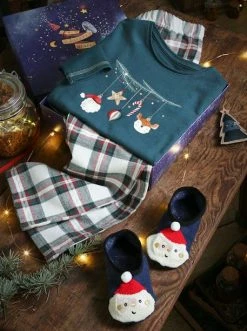 Coffret Noël Pyjama + Chaussettes Fille Vert Sapin - Vertbaudet