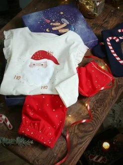 Coffret Noël Pyjama + Chaussettes Fille Beige Irisé - Vertbaudet