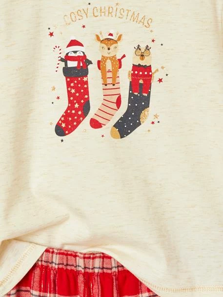 Coffret Noël Pyjama + Chaussettes Fille Cosy Christmas Ivoire Chiné - Vertbaudet 4 Coffret Noël Pyjama + Chaussettes Fille Cosy Christmas Ivoire Chiné - Vertbaudet – Image 4