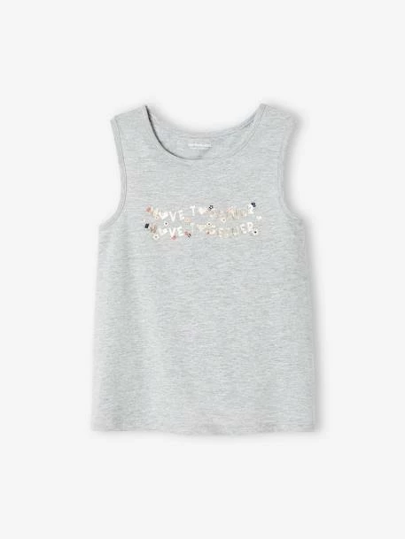 Débardeur Sport Fille Gris Chiné - Vertbaudet 2 Débardeur Sport Fille Gris Chiné - Vertbaudet – Image 2