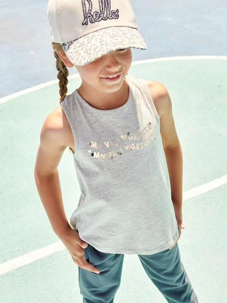 Débardeur Sport Fille Gris Chiné - Vertbaudet 1 Débardeur Sport Fille Gris Chiné - Vertbaudet