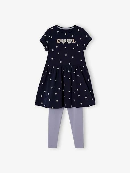 Ensemble 2 Pièces Robe Et Legging Fille Détails Irisés Vert émeraude - Vertbaudet 1 Ensemble 2 Pièces Robe Et Legging Fille Détails Irisés Vert émeraude - Vertbaudet