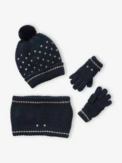 Ensemble Bonnet + Snood + Gants Coeurs Fille Encre Imprimé - Vertbaudet 8 Ensemble Bonnet + Snood + Gants Coeurs Fille Encre Imprimé - Vertbaudet -cyrillus boutique ensemble bonnet snood gants coeurs fille 2