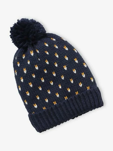 Ensemble Bonnet + Snood + Gants Coeurs Fille BASICS Encre Imprimé - Vertbaudet 2 Ensemble Bonnet + Snood + Gants Coeurs Fille BASICS Encre Imprimé - Vertbaudet – Image 2