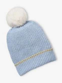 Alternative view of Ensemble Bonnet + Snood + Gants Maille Chenille Fille Bleu Clair - Vertbaudet