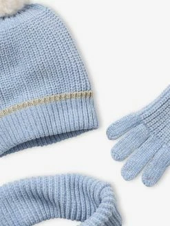 Ensemble Bonnet + Snood + Gants Maille Chenille Fille Bleu Clair - Vertbaudet 11 Ensemble Bonnet + Snood + Gants Maille Chenille Fille Bleu Clair - Vertbaudet -cyrillus boutique ensemble bonnet snood gants maille chenille fille 5