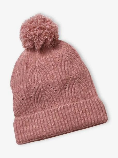 Ensemble Bonnet + Snood + Moufles En Maille Torsadée Mousseuse Rose - Vertbaudet 3 Ensemble Bonnet + Snood + Moufles En Maille Torsadée Mousseuse Rose - Vertbaudet – Image 3