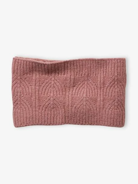 Ensemble Bonnet + Snood + Moufles En Maille Torsadée Mousseuse Rose - Vertbaudet 5 Ensemble Bonnet + Snood + Moufles En Maille Torsadée Mousseuse Rose - Vertbaudet – Image 5