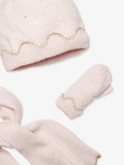 Ensemble Fille Bonnet + écharpe + Gants Rose - Vertbaudet -cyrillus boutique ensemble fille bonnet echarpe gants 3
