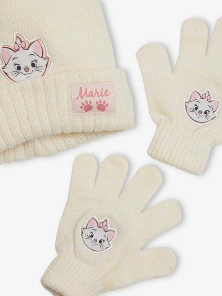 Ensemble Fille Disney® Marie Les Aristochats Bonnet + Gants Beige Chiné Et Rose - Disney 2 Ensemble Fille Disney® Marie Les Aristochats Bonnet + Gants Beige Chiné Et Rose - Disney – Image 2