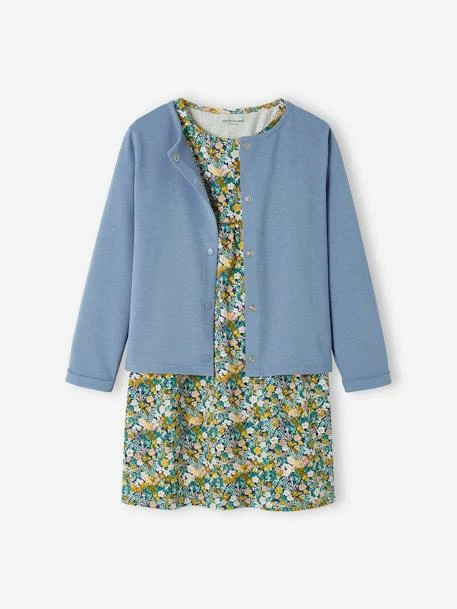 Ensemble Robe + Cardigan Fille Pêche - Vertbaudet 4 Ensemble Robe + Cardigan Fille Pêche - Vertbaudet – Image 4