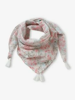 Foulard Imprimé Fleuri Personnalisable Fille écru - Vertbaudet