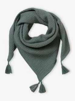 Foulard Uni Personnalisable à Pompons Fille Rose Pâle - Vertbaudet