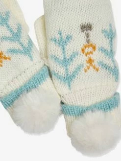 Gants Fille En Maille Jacquard Et Pompons En Fausse Fourrure Beige Imprimé - Vertbaudet -cyrillus boutique gants fille en maille jacquard et pompons en fausse fourrure 2