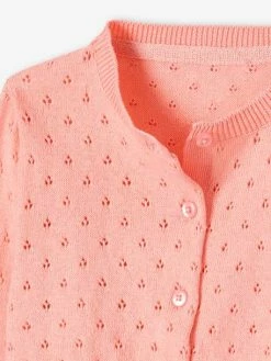Gilet Boléro En Maille Pointelle Fille écru - Vertbaudet -cyrillus boutique gilet bolero en maille pointelle fille 2