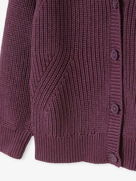Gilet Col V Fille En Côtes Anglaises Rose Blush - Vertbaudet 3 Gilet Col V Fille En Côtes Anglaises Rose Blush - Vertbaudet – Image 3