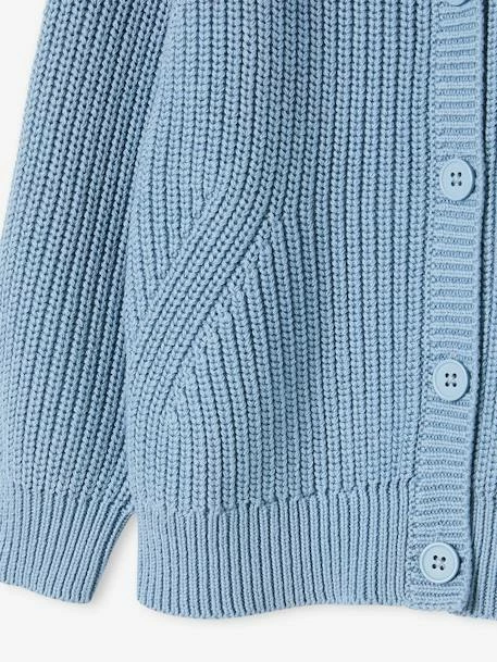 Gilet Col V Fille En Côtes Anglaises Rose Blush - Vertbaudet 6 Gilet Col V Fille En Côtes Anglaises Rose Blush - Vertbaudet – Image 6