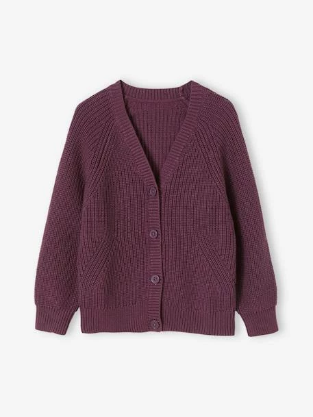 Gilet Col V Fille En Côtes Anglaises Rose Blush - Vertbaudet 1 Gilet Col V Fille En Côtes Anglaises Rose Blush - Vertbaudet