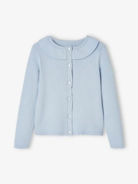 Gilet Court à Collerette Fille Gris Clair - Vertbaudet 1 Gilet Court à Collerette Fille Gris Clair - Vertbaudet