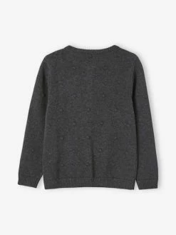 Alternative view of Gilet Fantaisie Effet Pompons Fille Gris - Vertbaudet