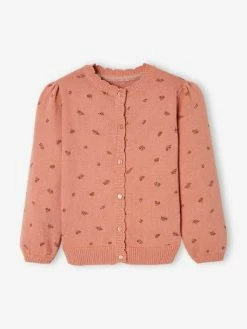Gilet Imprimé Fille Finition Festonnée Blanc Imprimé - Vertbaudet