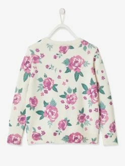 Alternative view of Gilet Imprimé Fleurs Fille écru Imprimé - Vertbaudet