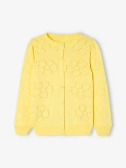 Gilet Maille Ajourée Motifs Fleurs Fille Jaune - Vertbaudet 9 Gilet Maille Ajourée Motifs Fleurs Fille Jaune - Vertbaudet -cyrillus boutique gilet maille ajouree motifs fleurs fille 3