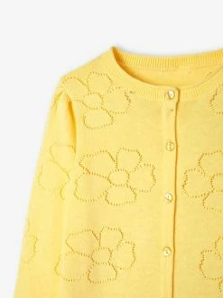 Gilet Maille Ajourée Motifs Fleurs Fille Jaune - Vertbaudet 11 Gilet Maille Ajourée Motifs Fleurs Fille Jaune - Vertbaudet -cyrillus boutique gilet maille ajouree motifs fleurs fille 5