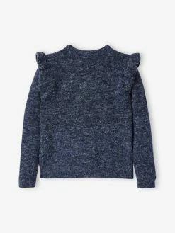 Alternative view of Gilet Volanté Fille Maille Mousseuse Rose - Vertbaudet
