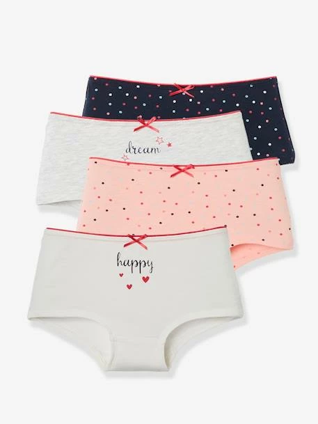 Les 4 Shorties Fille BASICS Lot Rose - Vertbaudet 1 Les 4 Shorties Fille BASICS Lot Rose - Vertbaudet