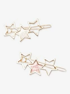 Alternative view of Lot De 2 Barrettes Fille étoiles Doré - Vertbaudet