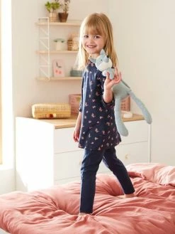 Alternative view of Lot De 2 Chemises De Nuit à Fleurs + Legging Lot Rose Bleu Aop - Vertbaudet