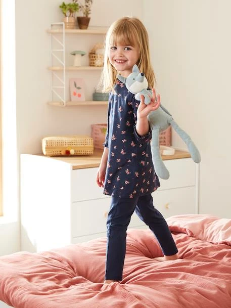 Lot De 2 Chemises De Nuit à Fleurs + Legging Lot Rose Bleu Aop - Vertbaudet 2 Lot De 2 Chemises De Nuit à Fleurs + Legging Lot Rose Bleu Aop - Vertbaudet – Image 2